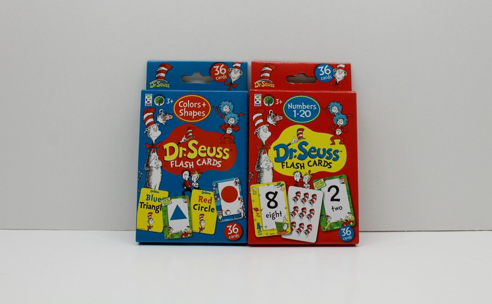 Dr. Seuss Learning Color Shapes Numbers Flash Cards Games Kappa Lot of 2