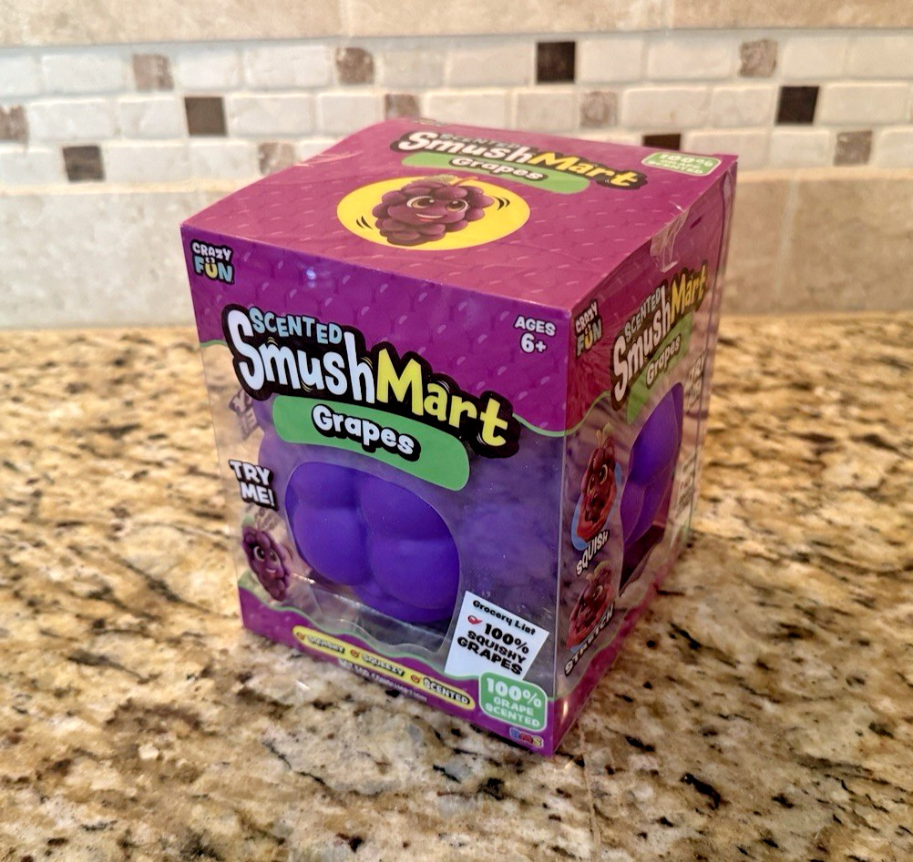 Smush Mart Scented Grapes JUMBO VIRAL SQUISHY 6” RMS USA Crazy Fun✅Ships Asap✅