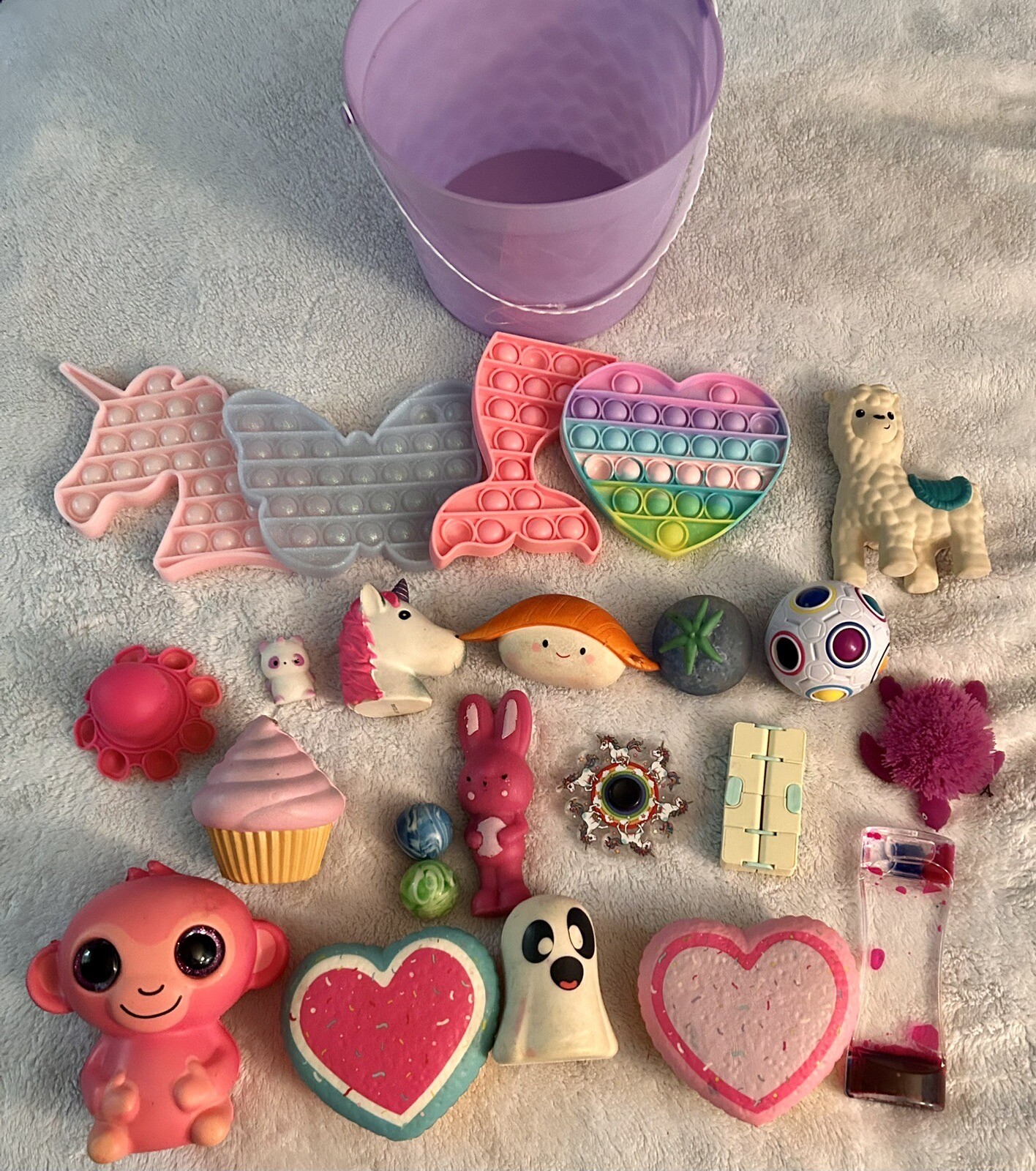 Push Pop It Bubble Dimple Fidget & Squishy Toys Sensory Stress Relief Lot Of 23