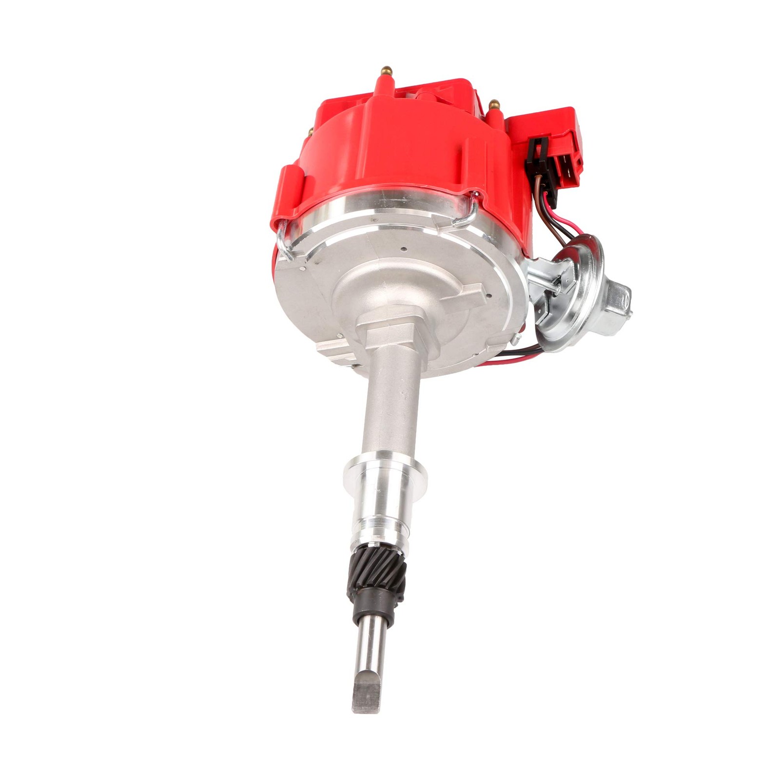 HEI Distributor w/ Plug Wires for Jeep AMC 232 242 258 I6 65K Coil Red Cap