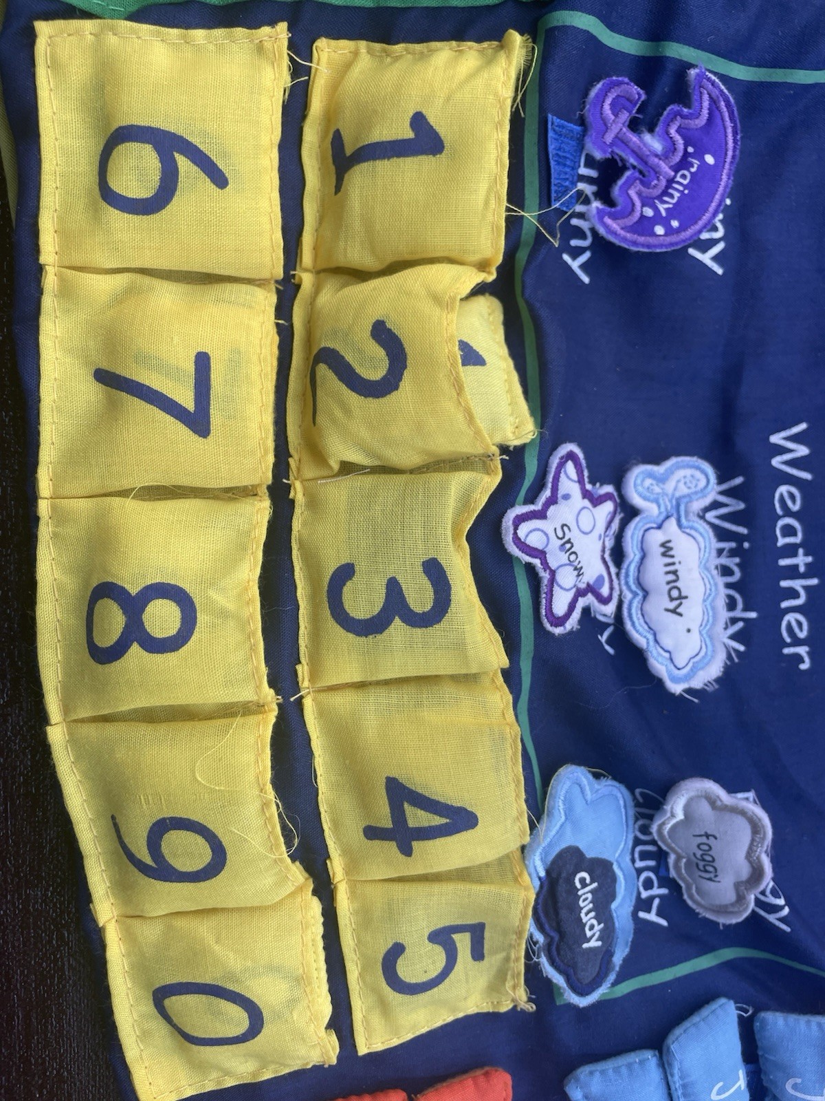 Cloth Pocket Calendar For Kids : Days ~ Months ~ Years ~ Seasons Learning Guide