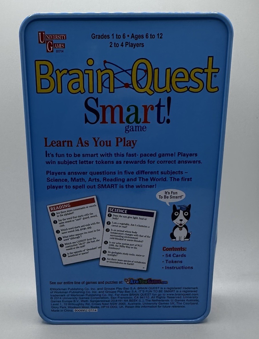 University Games Brain Quest Smart! Card Game – Opened box in TIN –