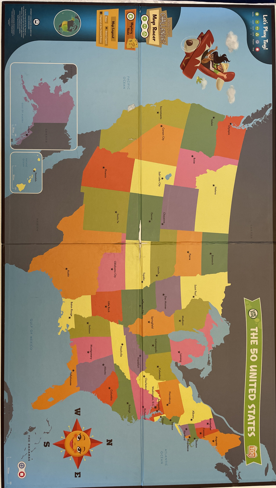 Leap Frog Tag Interactive United States map Double Sided ”MAP ONLY”