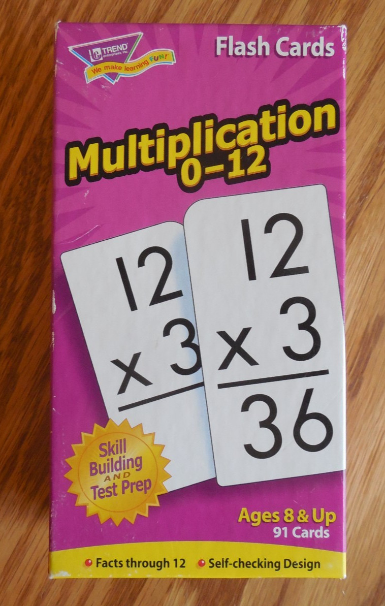 MINT TREND Multiplication 0-12 Flash Cards for Ages 8+ w 91 Self-Checking Cards
