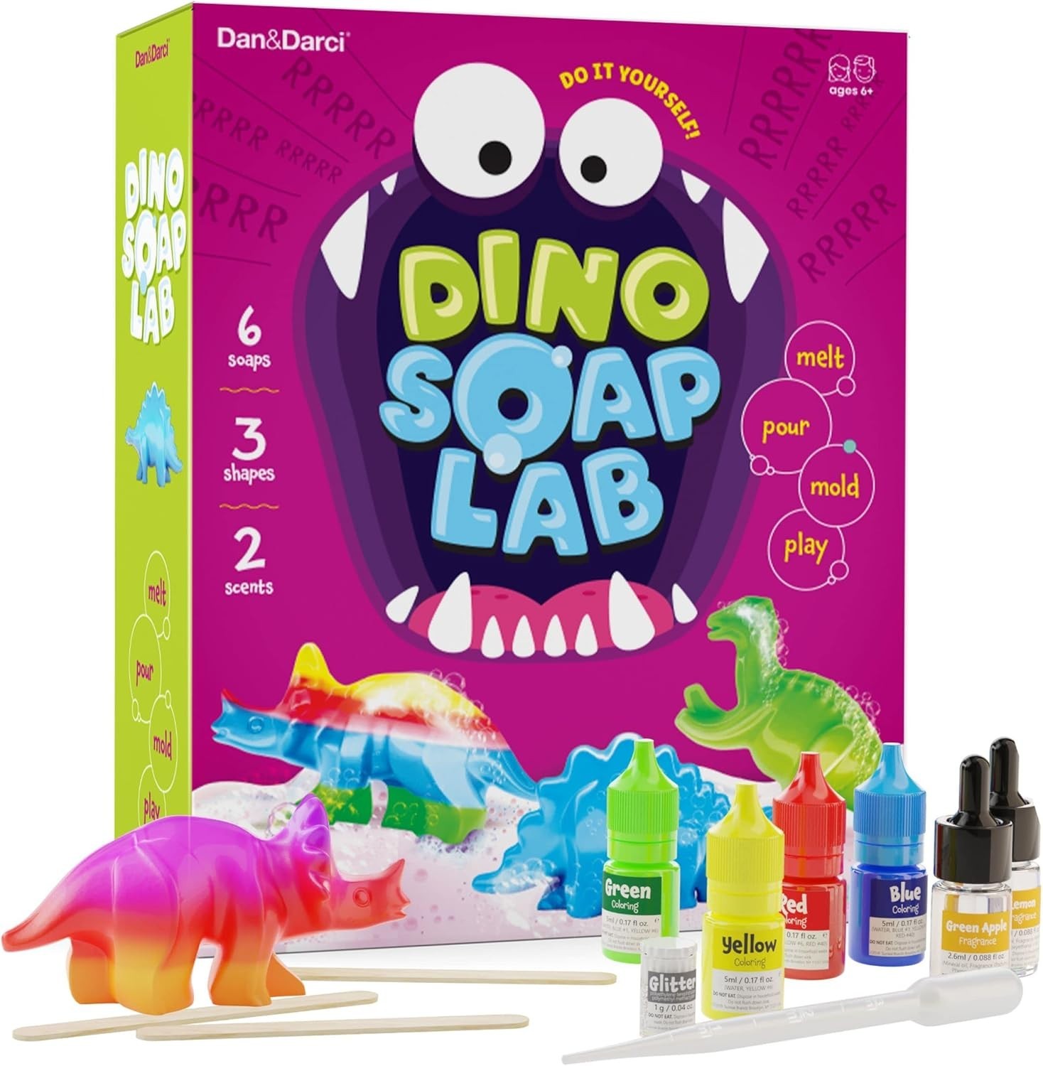 Dino Soap Making Kit for Kids, Dinosaur Science Toys Kits, Gifts for Kid All …