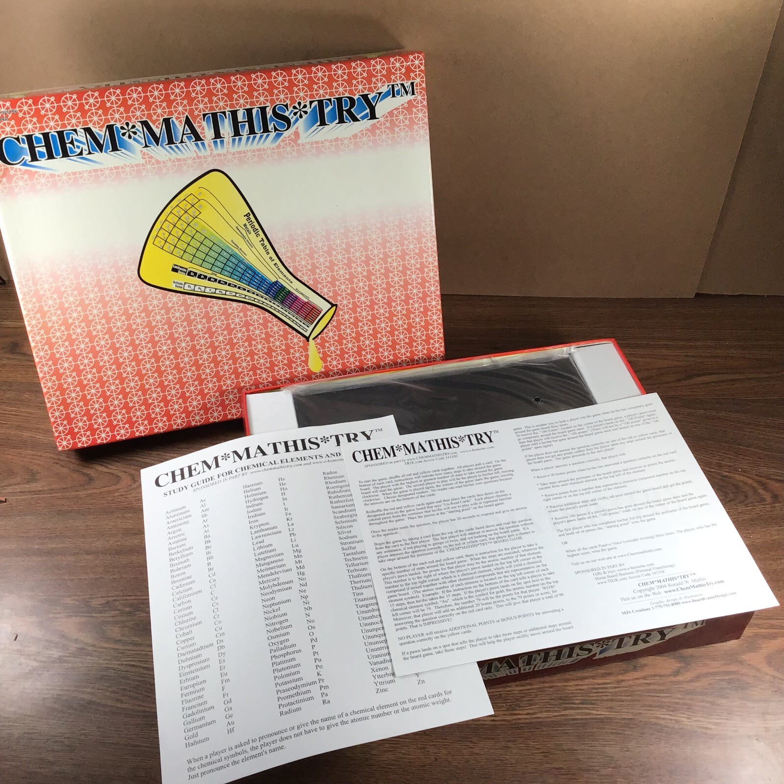 CHEM MATHIS TRY BOARD GAME Metals NonMetals 2-6 Player 10 & Up Science Education