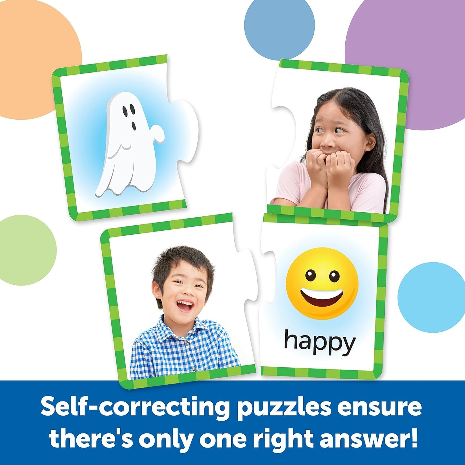 Durable Emotional Awareness Puzzle Cards – Enhance Social Skills in Kids Ages 3+