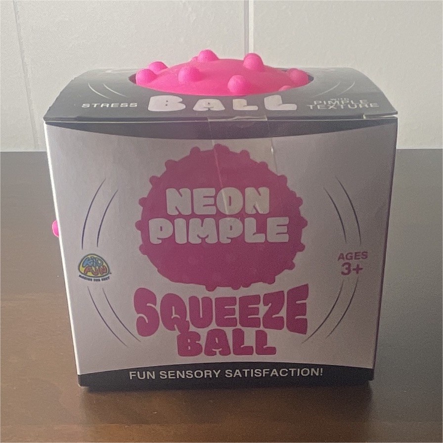 Neon Pimple Pimple Texture Squeeze Stress Ball, Pink, Ages 3-4 Years