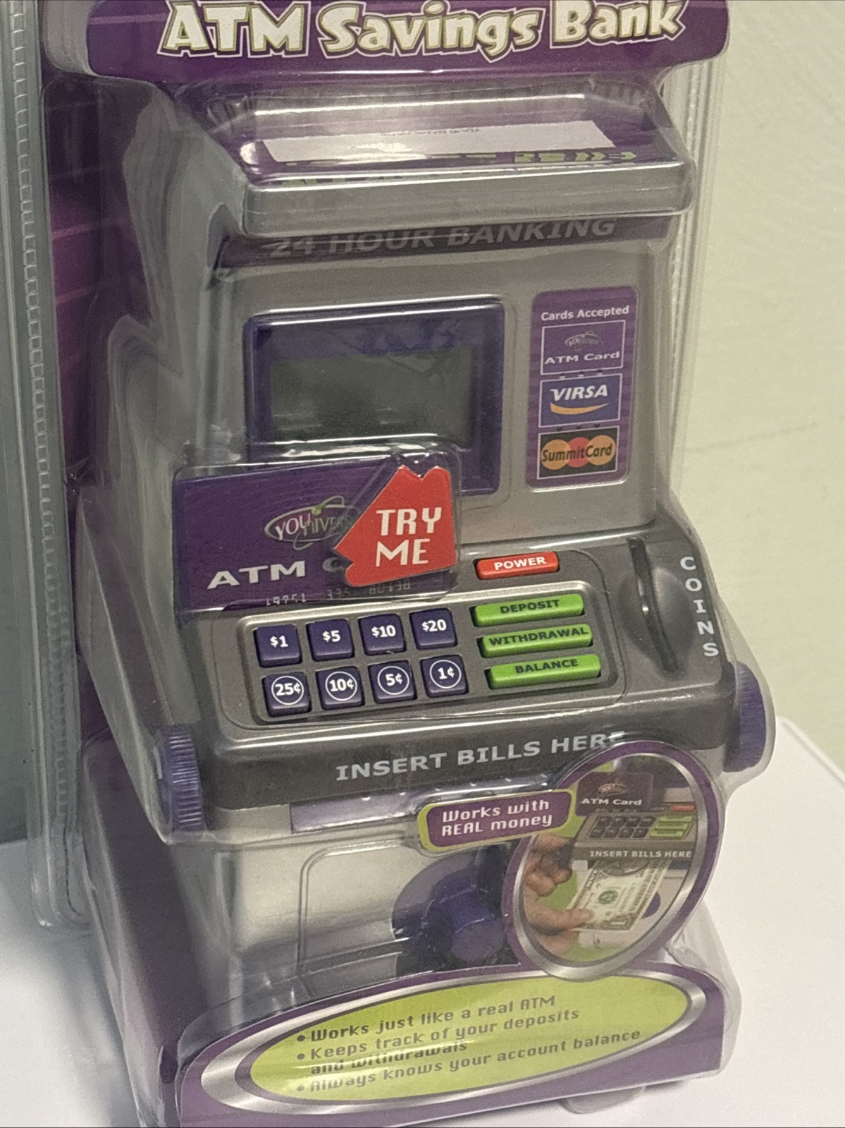 Vintage NEW YOUNIVERSE Money ATM Machine SAVINGS BANK SUMMIT TOYS 2004