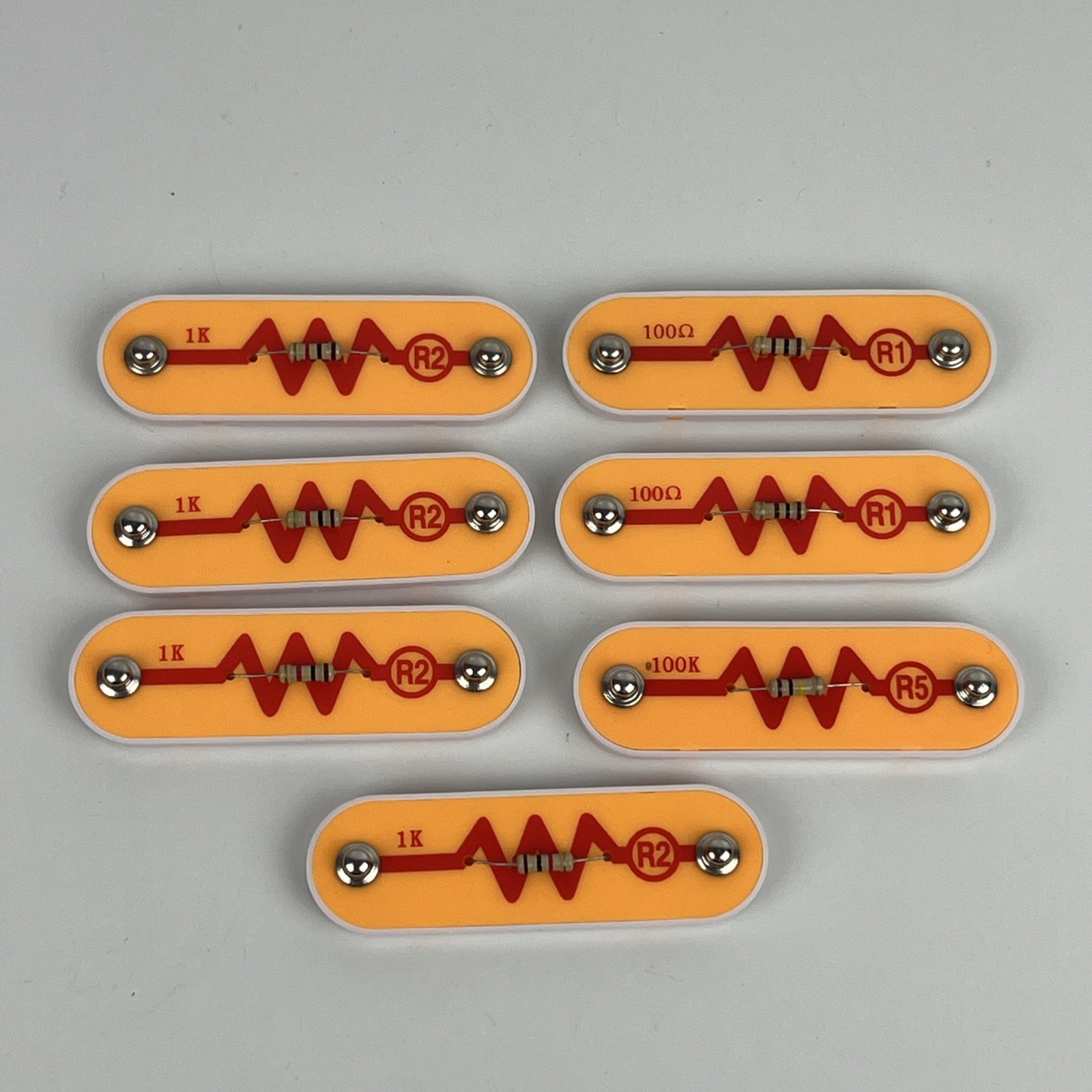 LOT of 7 R1 R2 R5 Elenco Snap Circuits Resistors