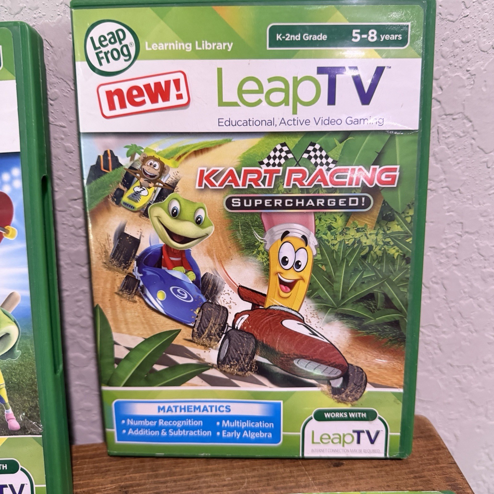 Leap Frog Leap TV Game Controller & Lot Of 4 Sports Frozen Dance Kart Racing
