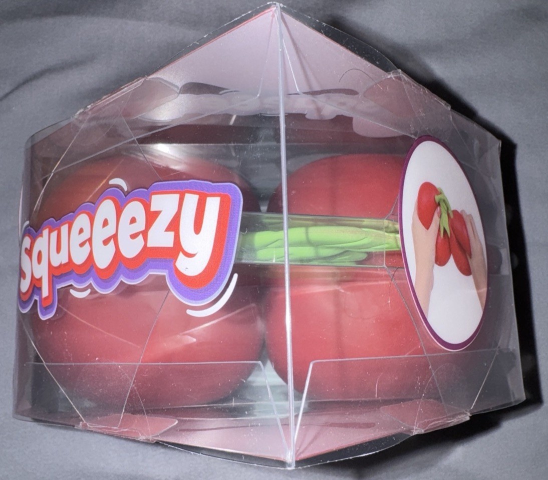 Sunny Days Squeezy Cherry Tactile Squeeze Toy Red Green 3+ 571075