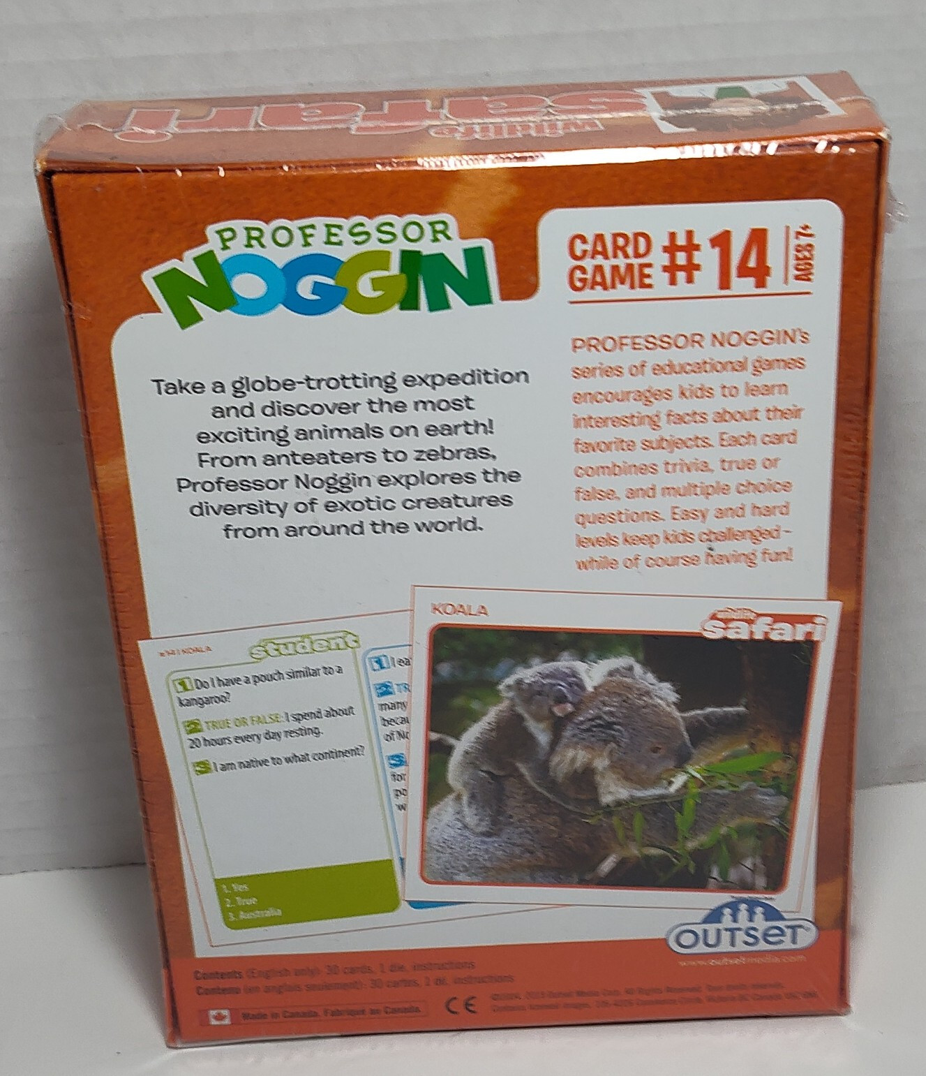 Professor Noggin Wildlife Safari Card Game #14 Outset 2019 New Sealed