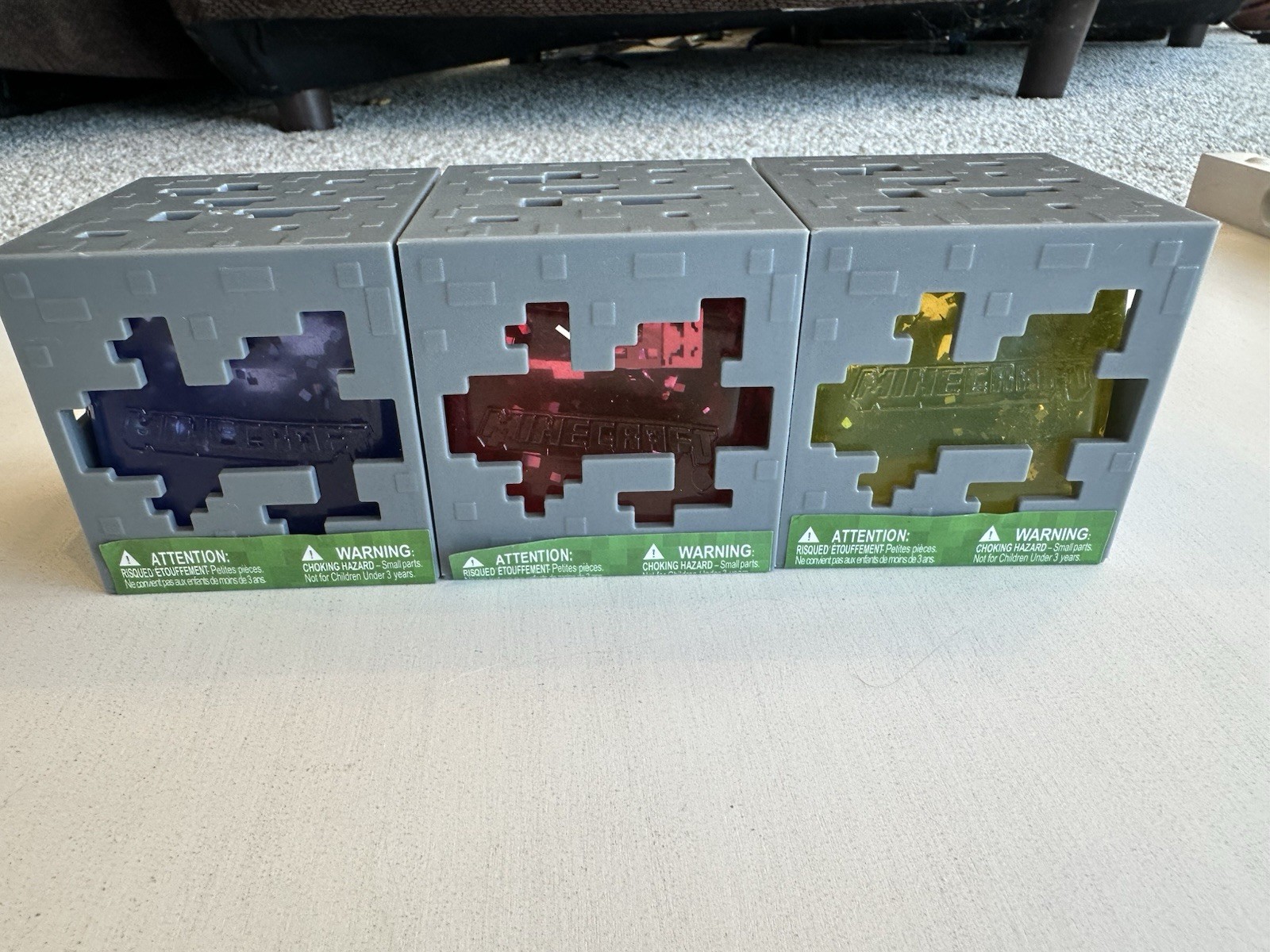 Minecraft Jelly Cubes Lot of 3 Mystery Boxes Rare Sword Pickaxe Chance NEW