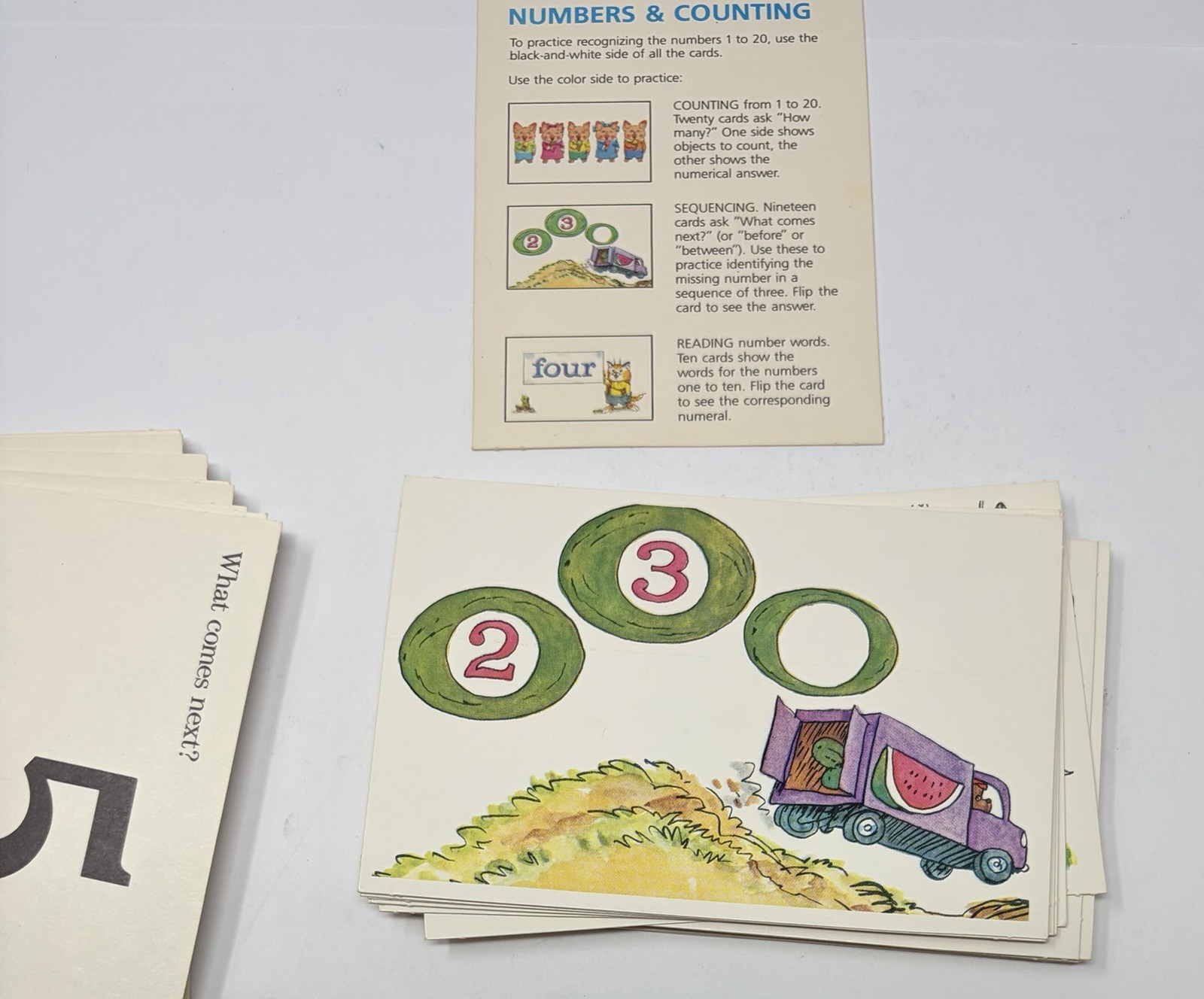 1987 Vintage Richard Scarry Flash Cards Numbers Counting Preschool Math Box Set