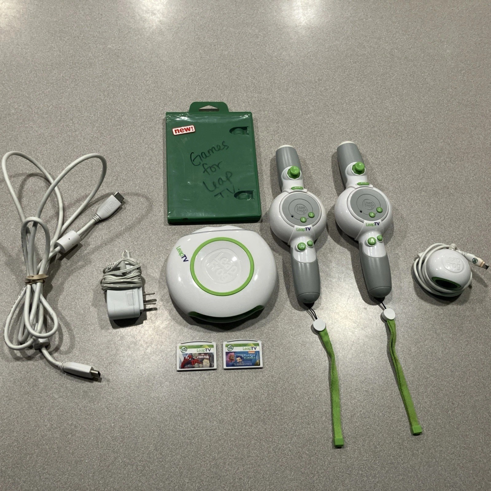 LeapFrog LeapTV Video Gaming System + 2 Controllers, Camera + 2 Games LOT Bundle