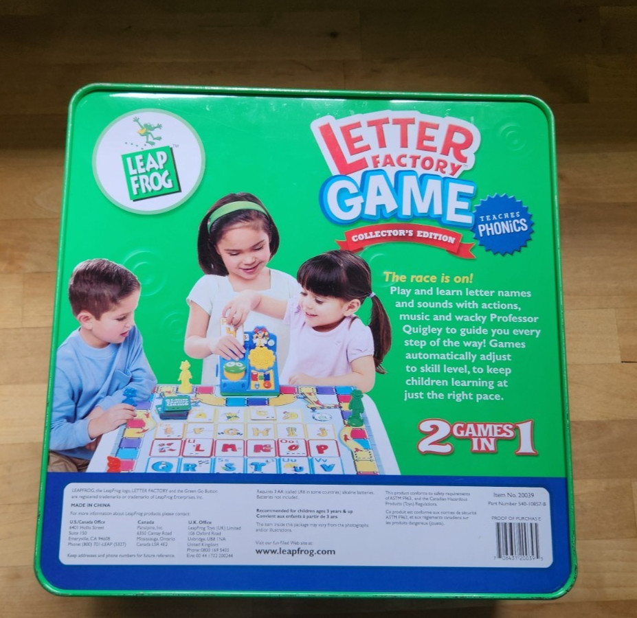 Leapfrog Letter Factory Game 2 in 1 Phonics Colors Counting 3+ Years Works