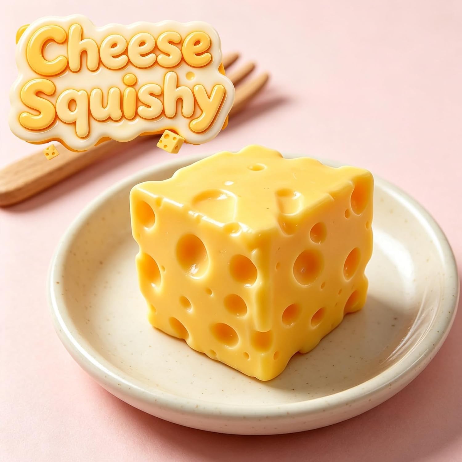 Cheese Squishy Stress Relief Original Sensory Food Yellow-1pc