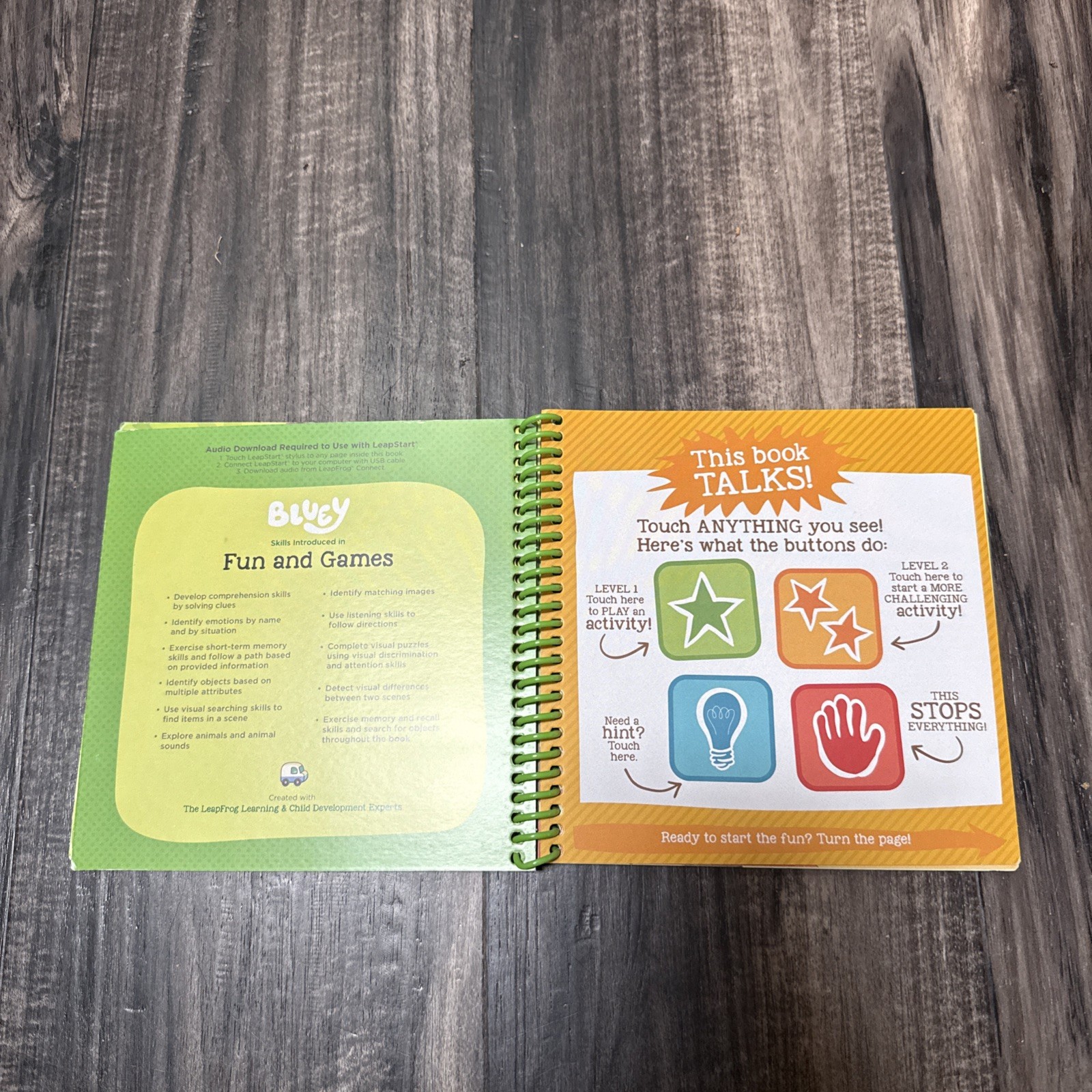 NEW LeapFrog Leap Start Preschool book — BLUEY: FUN AND GAMES