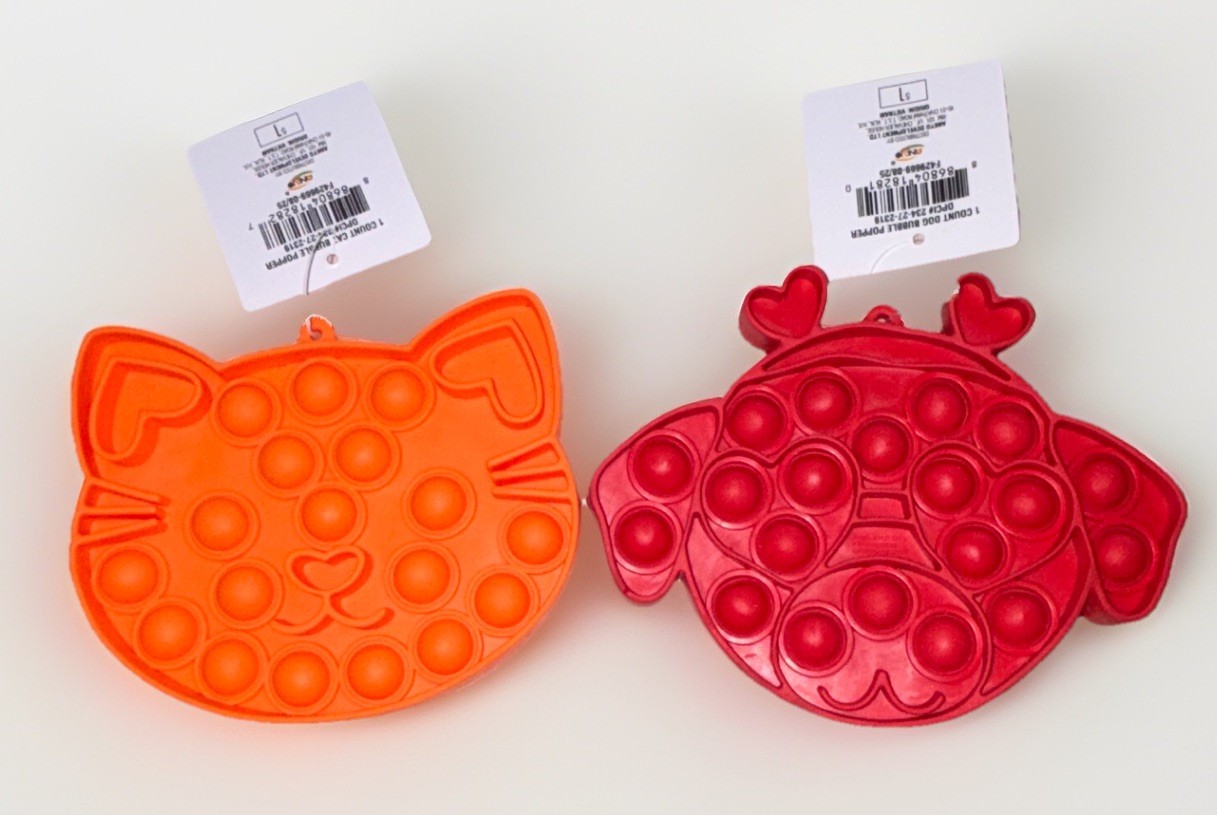 Amscan Tactile Sensory Popper Fidget Toys Cat & Reindeer, Age 3+