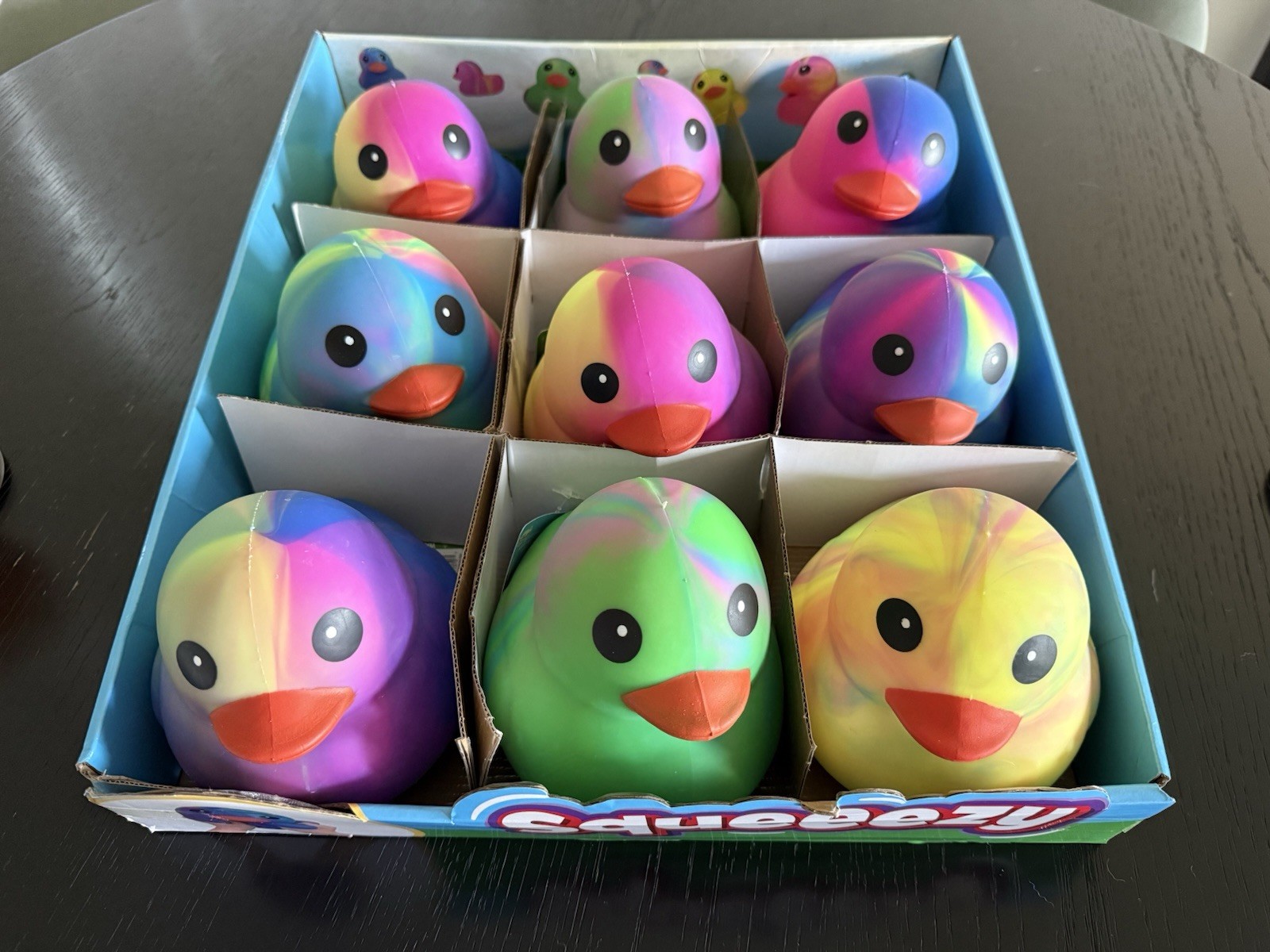 Viral Sunny Days Squeezy Tie Dye Rubber Duck Squishy (Blue/Pink/Green/Yellow…)