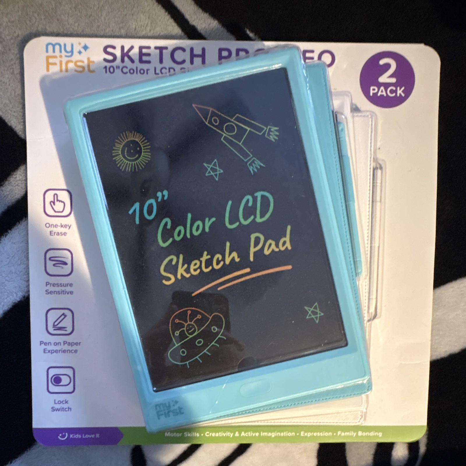 myFirst Sketch Pro+ Neo 10″ Color LCD Sketch Pad, Blue, 2 Pack, Ages 4-7