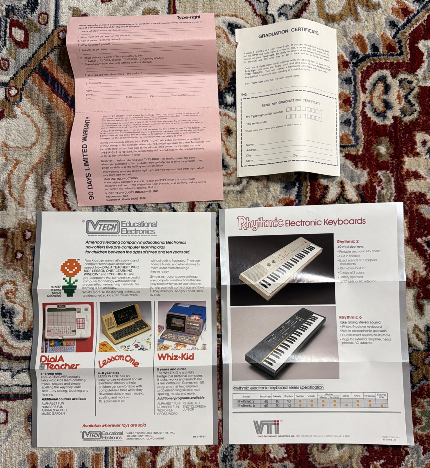 VTG 1985 VTech Type-Right Pre-Computer Typing Tutor w/ Course Book & Tape WORKS