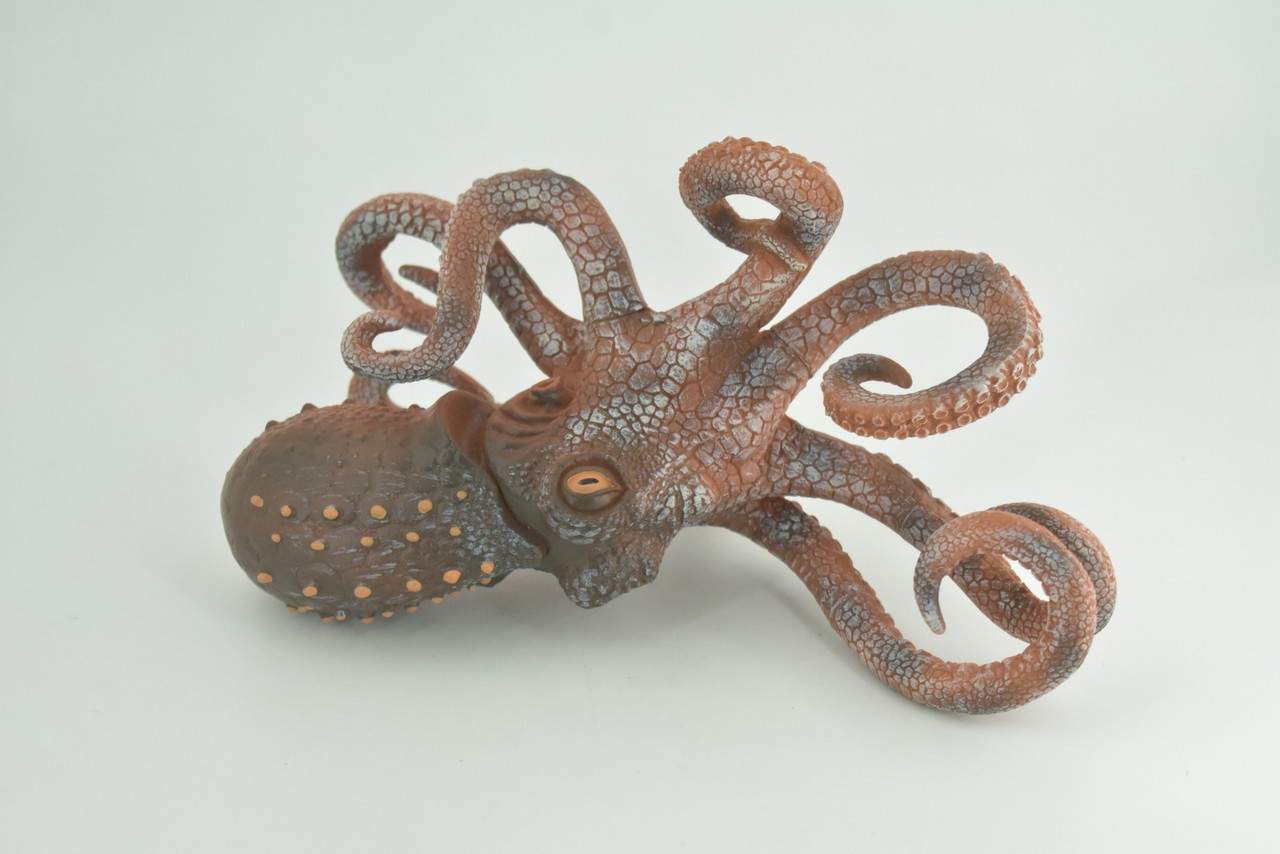 Octopus Toy, Hand Painted, Rubber Realistic Toy, Model, 8 Inches CH1000BB219