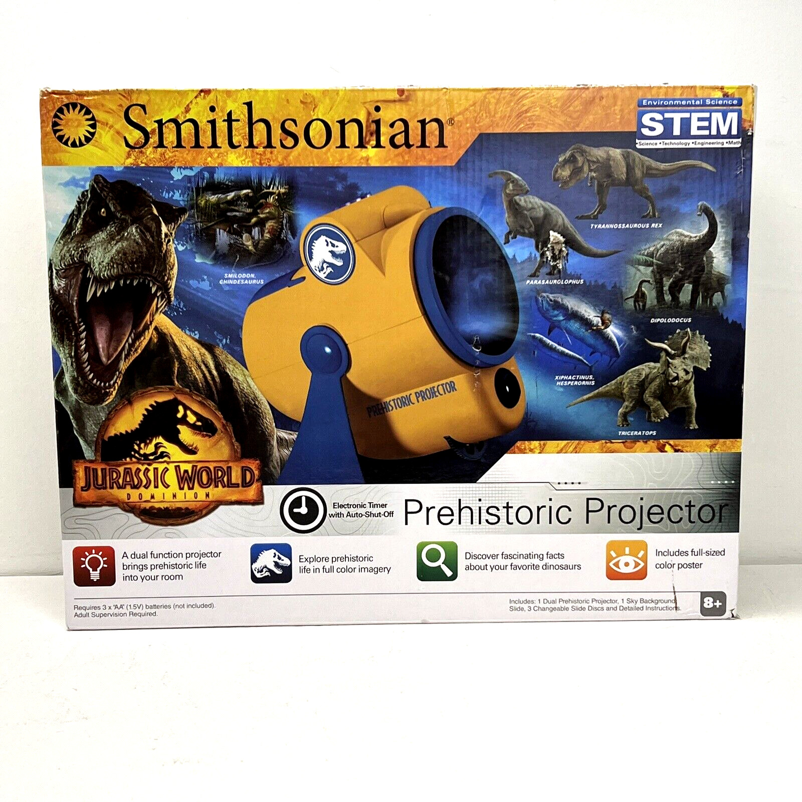 Smithsonian Jurassic World Dominion Prehistoric Dinosaur Room Projector Science