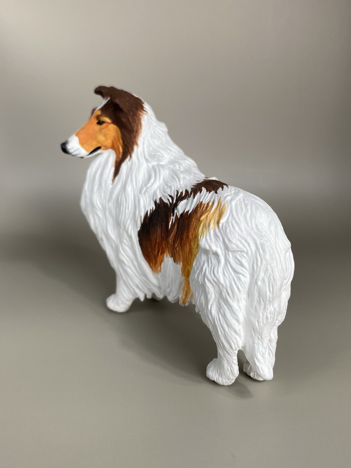 OOAK Custom Schleich Safari Ltd Rough Collie Sheep Dog Plastic Toy Animal Figure