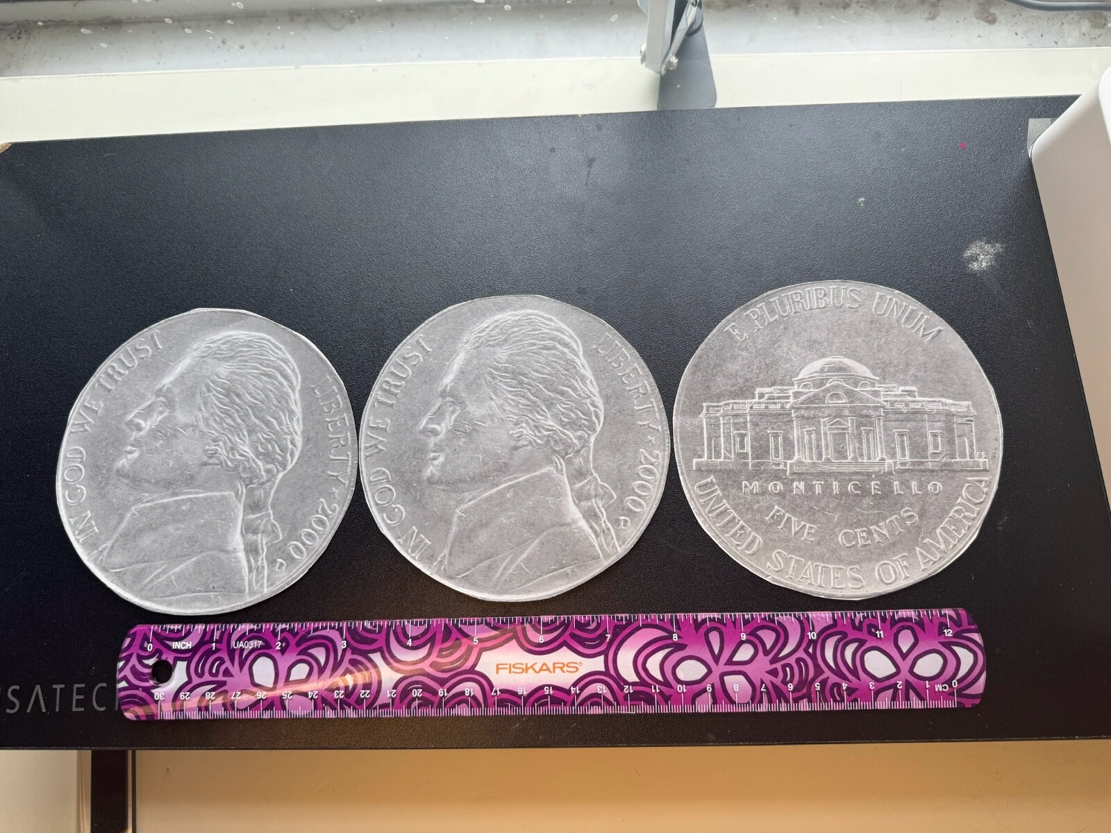 Plastic School Money; penny, nickel, dime, quarter, half-dollar, dollar coins