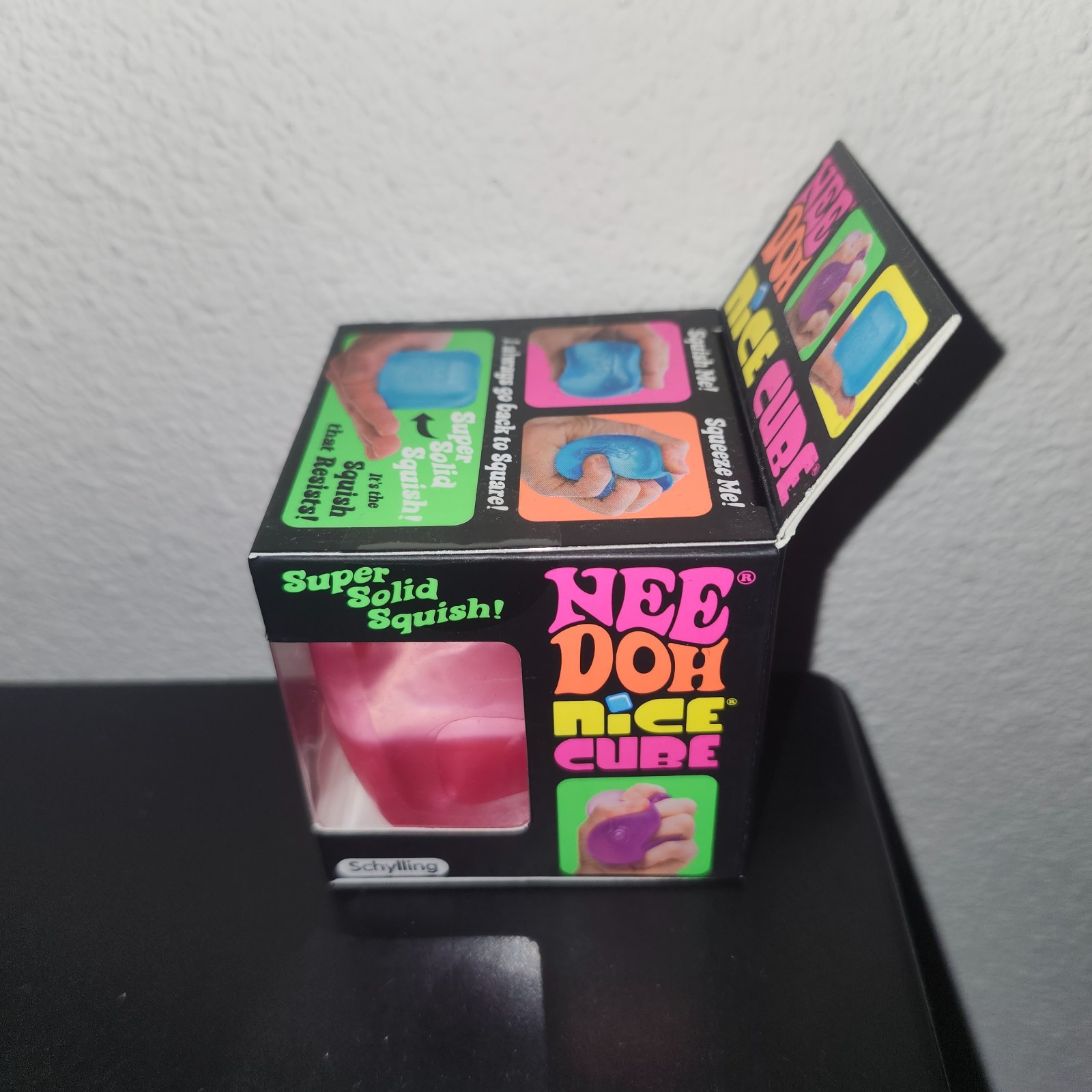 Schylling NeeDoh Nice Cube Super Solid Squish Pink Toy, FAST SHIPPING!