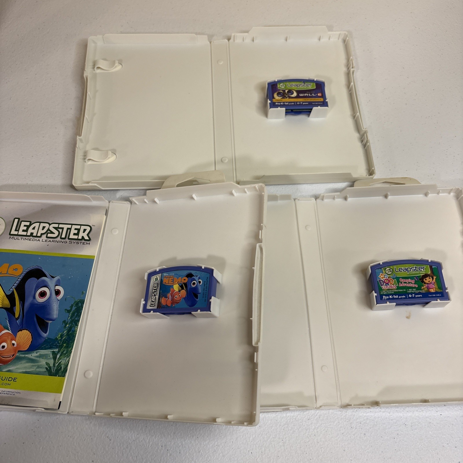 Leapster Learning Game CIB Lot 3 Games Wall-E, Finding Nemo, Dora The Explorer