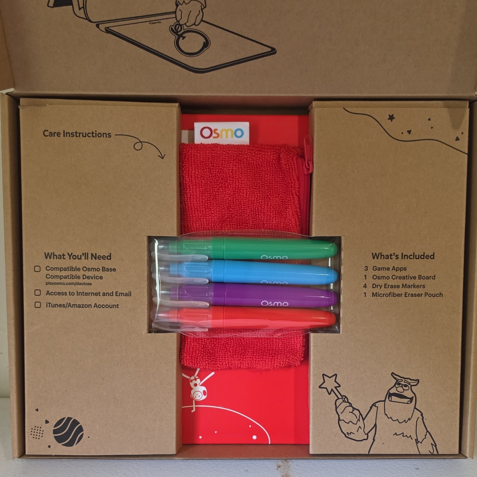 Osmo Monster Learning Game Kit Creative Board Monster Base Markers Pouch Code