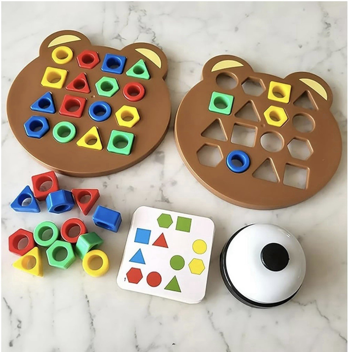 2 pack Geometric Shape Matching Game, Color Sensory Educational Toy