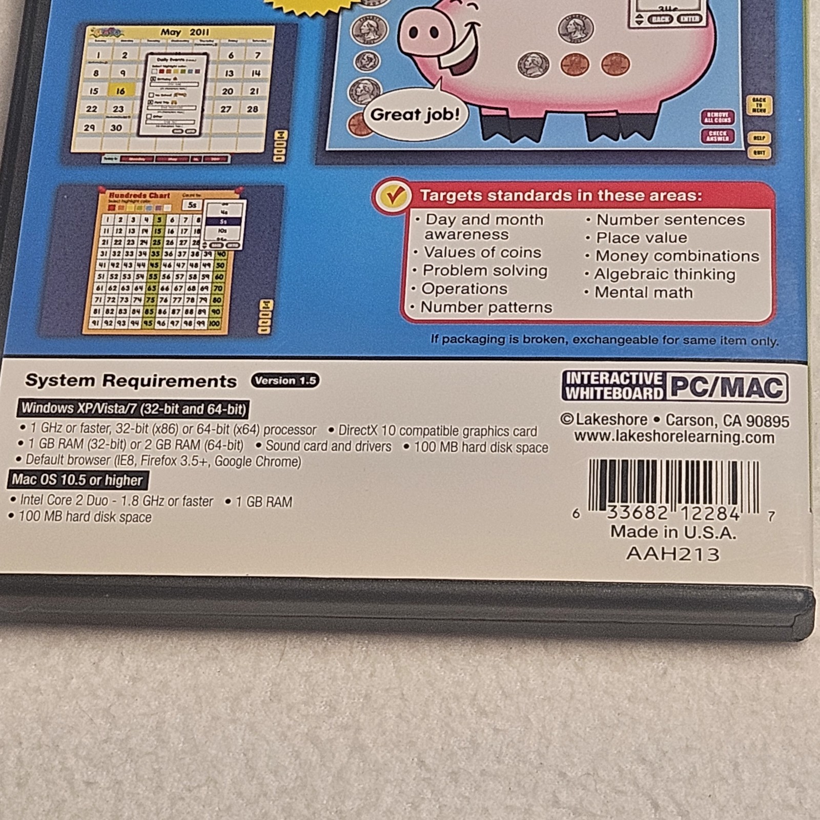Lakeshore Interactive Calendar Math HH764 Grades 1-2 PC Mac CD-ROM Homeschool