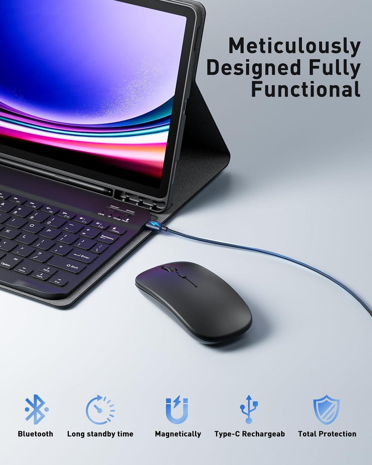 TUNKARMOR Case Keyboard for Samsung Galaxy Tab A8 10.5 inch 2022 2021 Built-i…