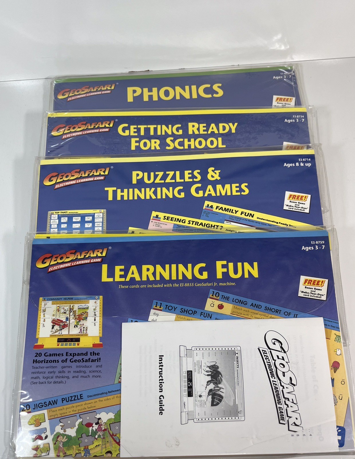 GeoSafari Electronic Learning Game EI-8865 w 9 Card Sets (90 Cards) Working