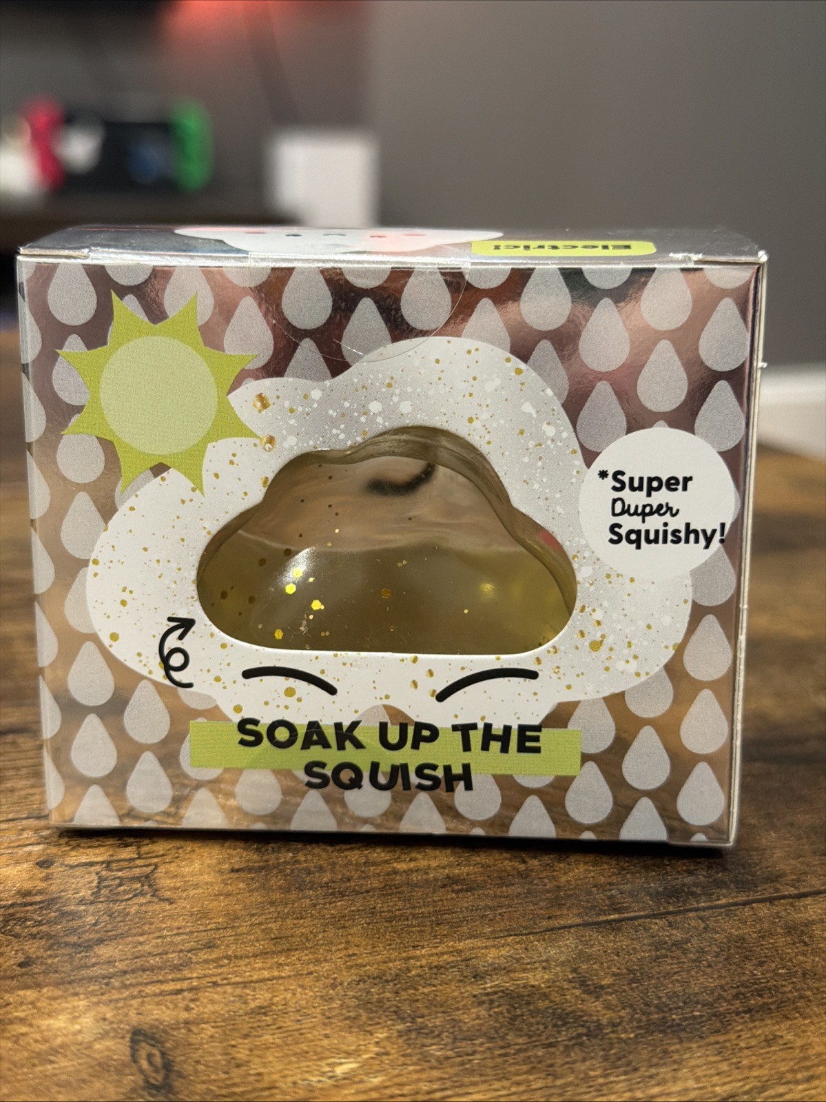 NEW J’Adore Glitter Cloud Super Duper Squishy Tactile Squeeze Toy CLEAR