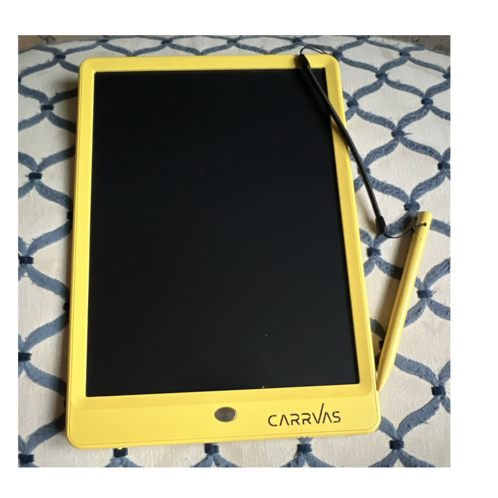 CARRVAS LCD Writing Tablet E-Writer Drawing Pad Yellow w/ Stylus, CR2032