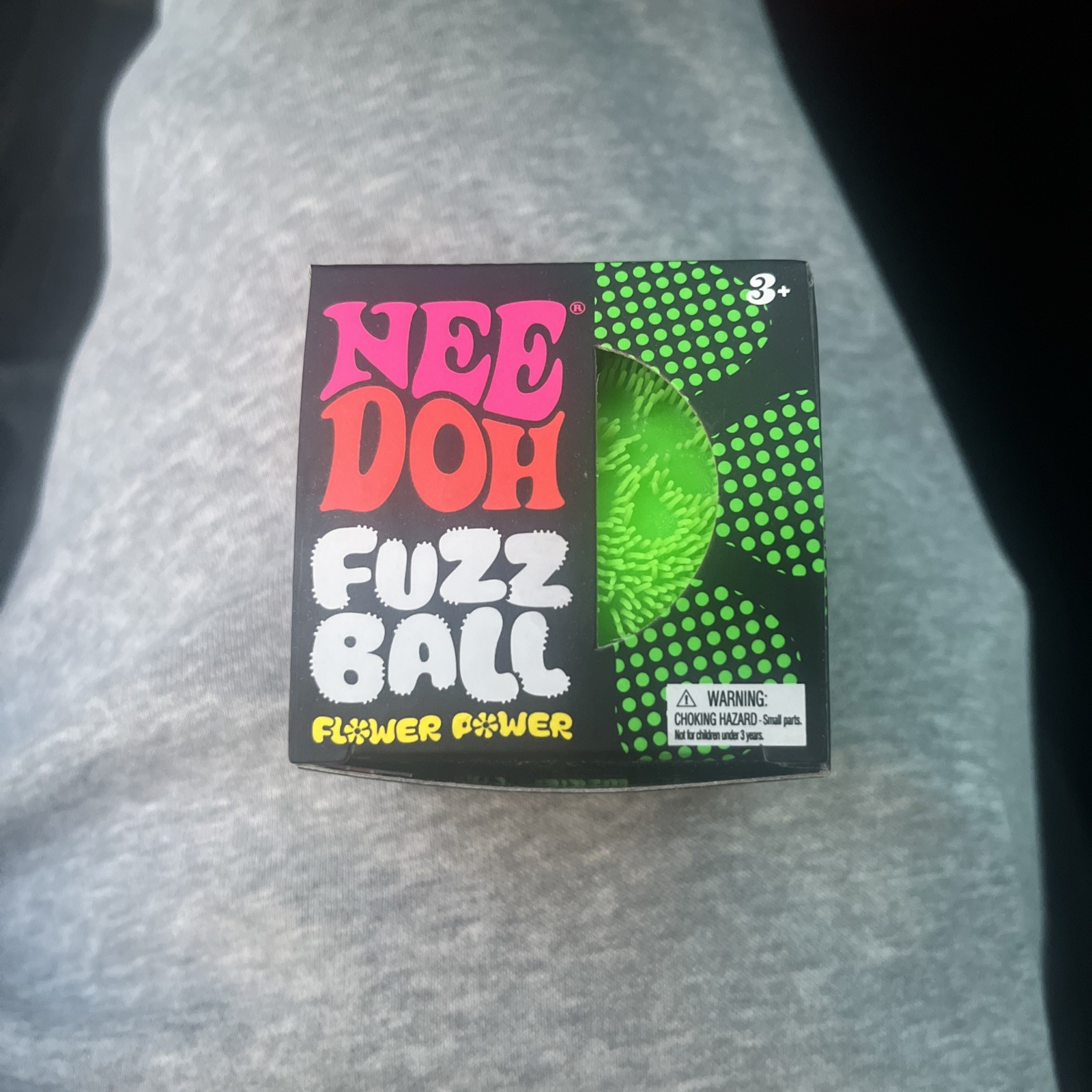 New NeeDoh Flower Power Series Fuzz Ball The Velvet Squeeze Green Stress Ball