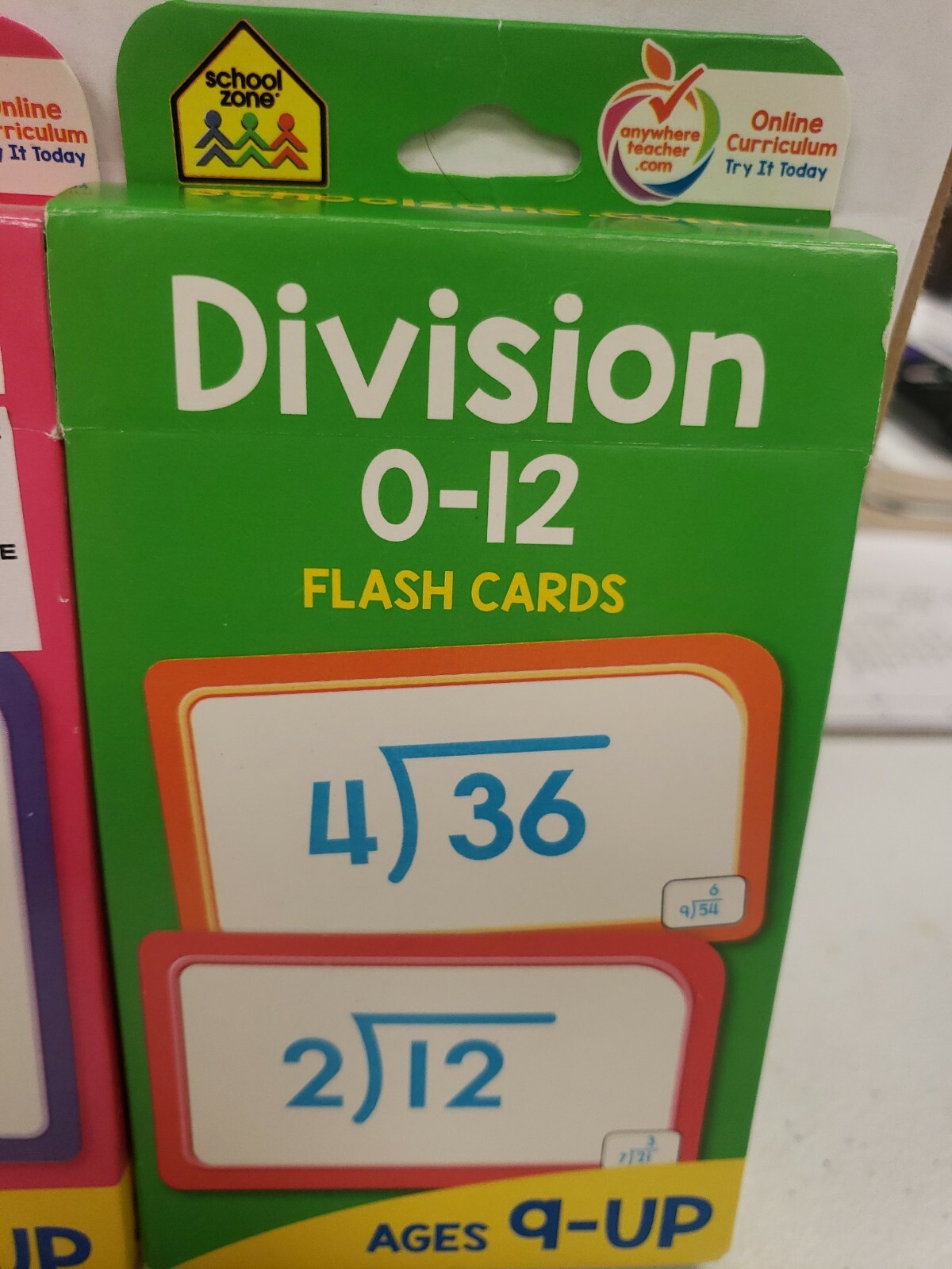School Zone Multiplication, Subtraction, Division 0-12 Flash Cards Ages 6-Up