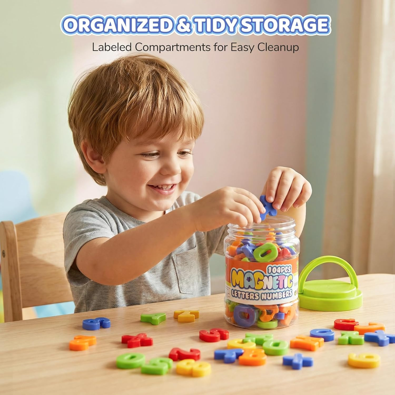 104 PCS Alphabet Magnetic Letters and Numbers for Toddlers,Abc 123 Fridge Educat