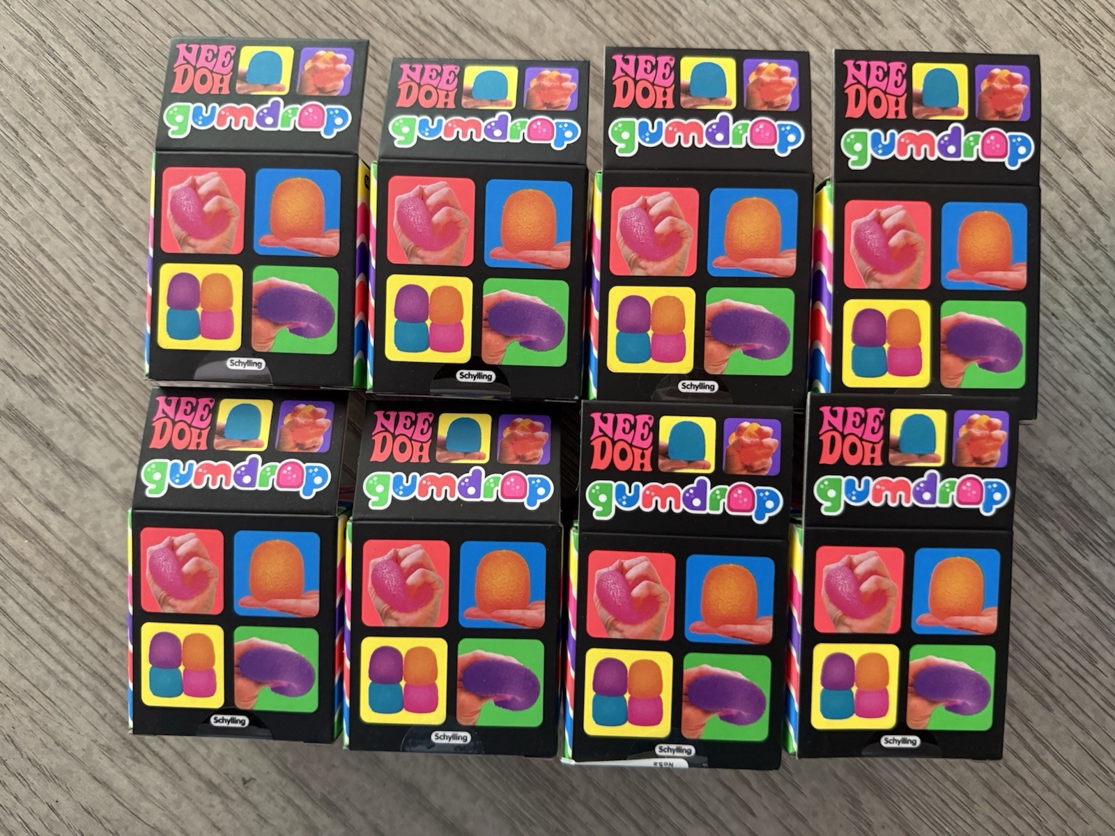 NeeDoh Gumdrop 8 Total Pink Blue Orange Purple Viral Lot Schylling Original NEW