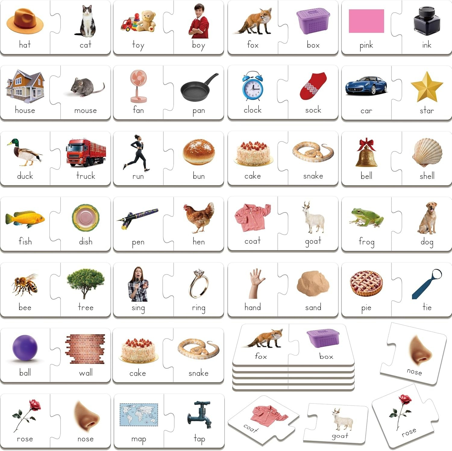 Compact Phonics Matching Game: 26 Rhyming Puzzles for Early Learning Adventures