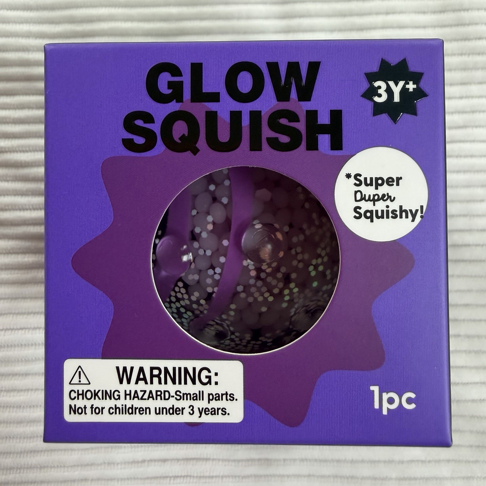 J’adore Glow Squish Super Duper Squishy Tactile Squeeze Toy Purple Ages 3-7
