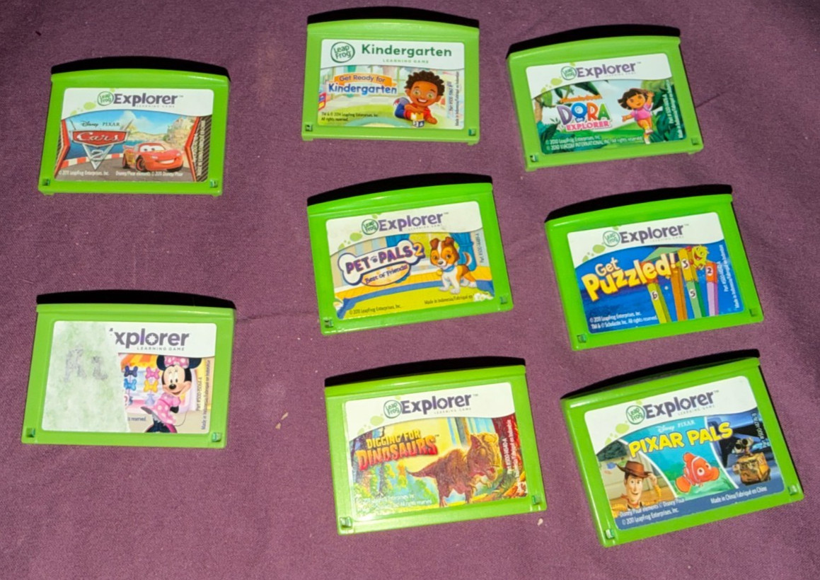 LeapFrog LeapPad Explorer Learning Game Cartridges Lot of 8 Pixar (ToteA10/B1)