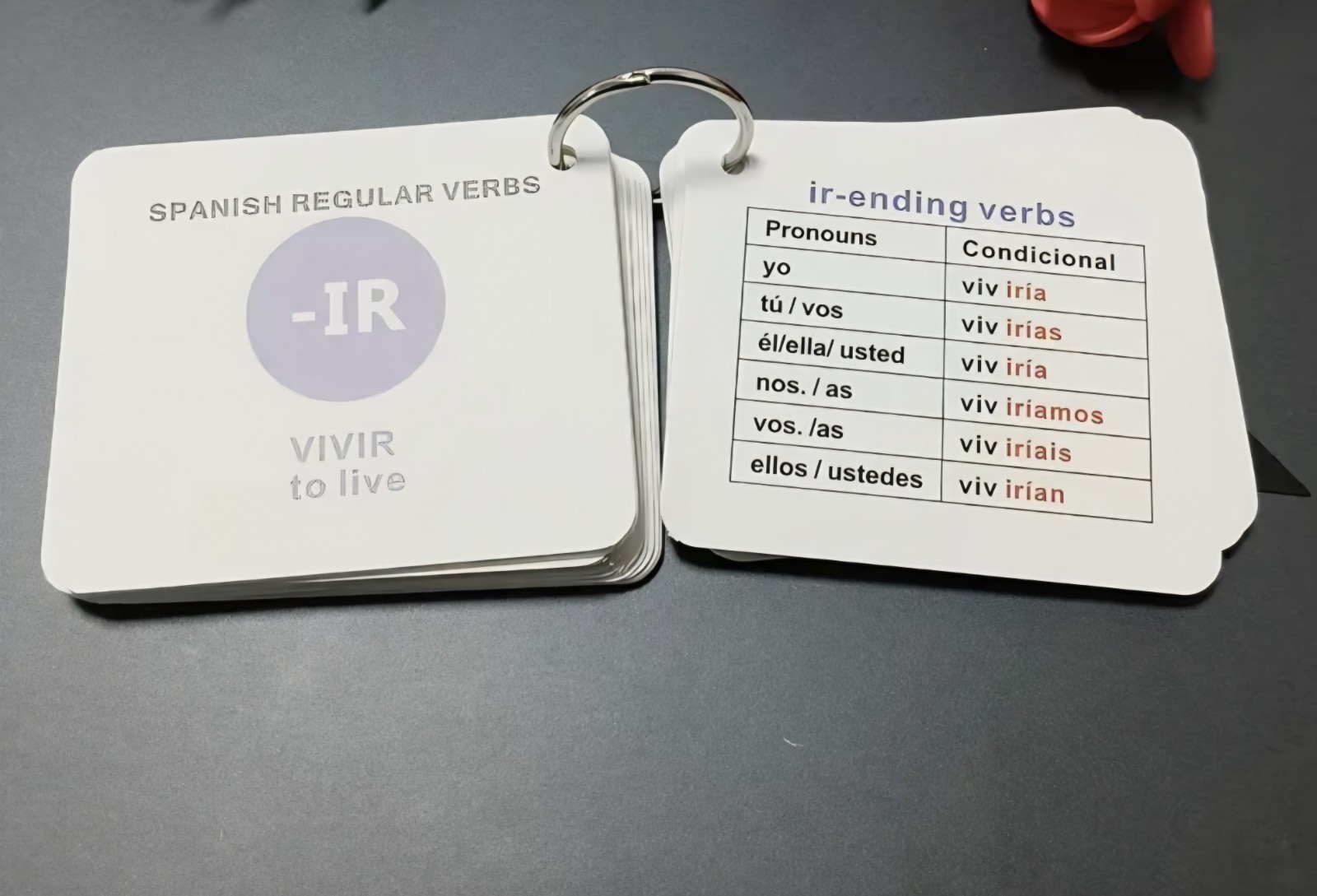 English Spanish Language Learning Tool Verb Conjugation Flashcards For Beginners