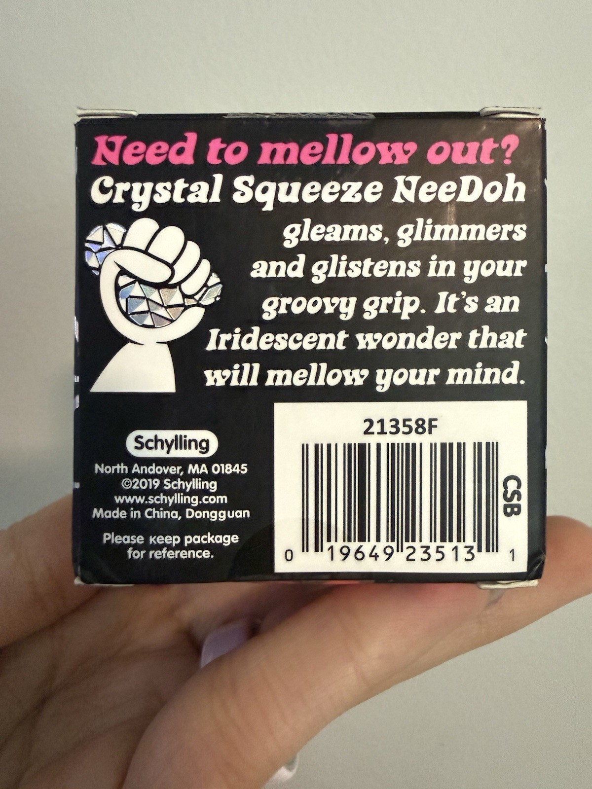 Schylling Crystal Squeeze NeeDoh Purple Iridescent Stress Ball w/ Original Box