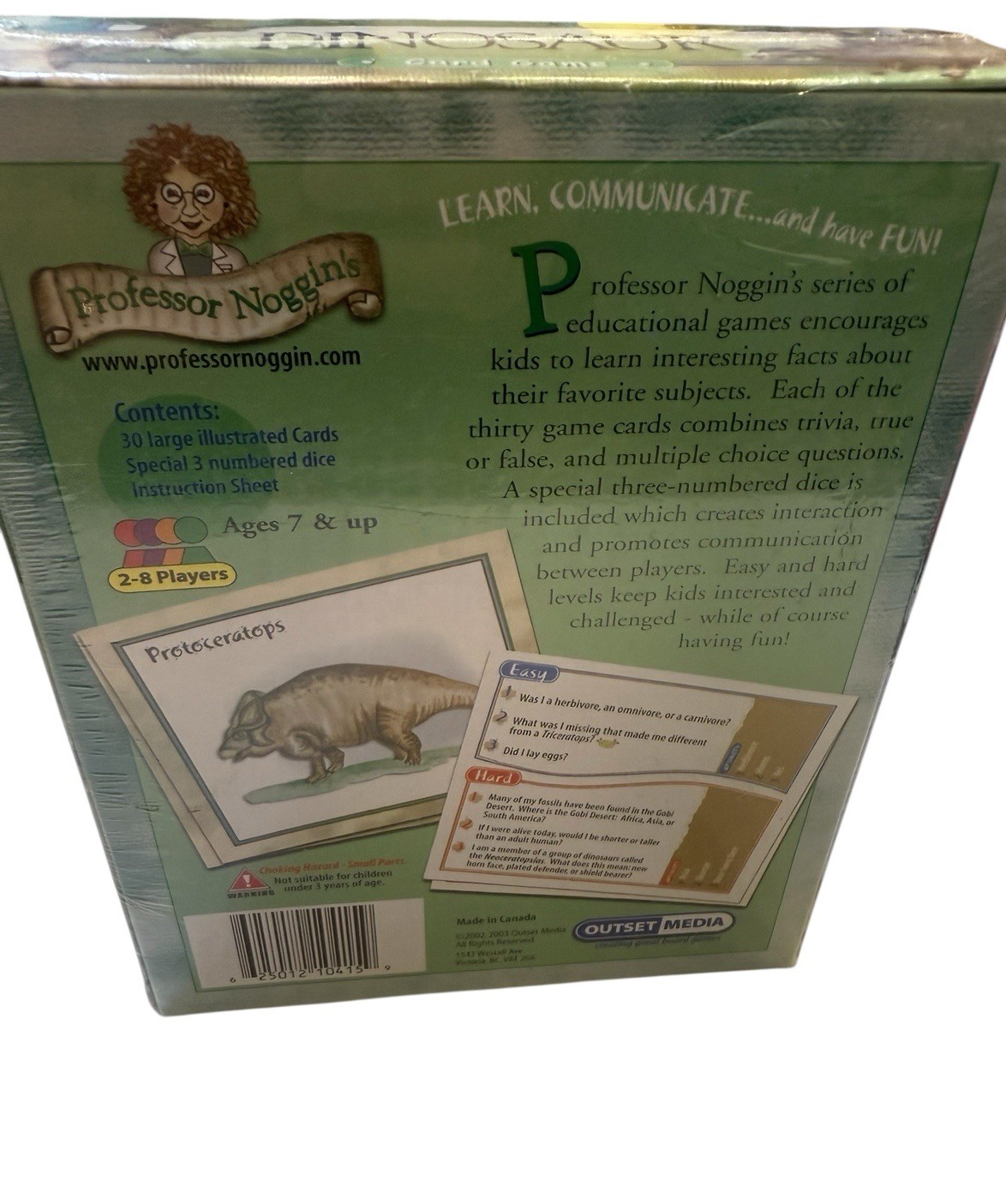 Professor Noggin’s Dinosaurs Educational Card Game by Outset Media NEW/Sealed A6